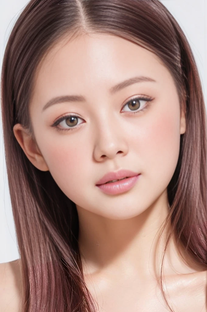 (highest quality, High resolution, masterpiece:1.3), 1 young japanese woman, Slender figure beauty, (smooth and delicate and pale skin), Small face, Bust Size F, long brunette with highlights, No makeup, Precisely expresses details such as face and skin texture, Moist eyes with dilated pupils and large irises, double eyelid, lace dress, A person in the center left and right, The whole head is shown, Professional cinematic lighting