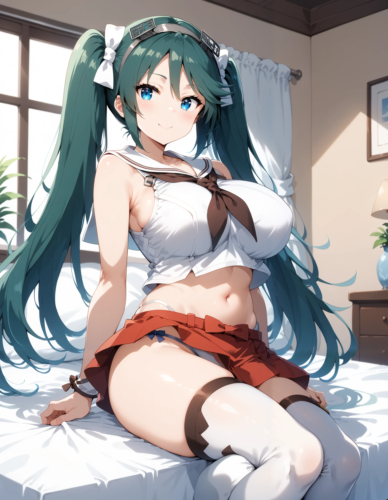 ((highest quality)), ((masterpiece)), ((detailed)), ((NSFW)), ((Sex)), ((Creampie)), ((orgasm)), ((heart shaped pupils)), ((steam)), ((on back)), ((spread legs)), ((middle breast)), ((Hatsune Miku)), ((clothed)), ((school uniform)), ((skirt lift)), ((shirt lift)), ((white frilled bra)),