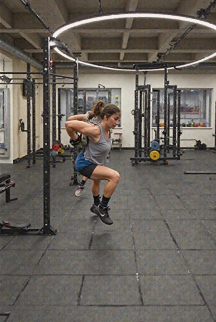 18 year old girl with brown hair at the gym