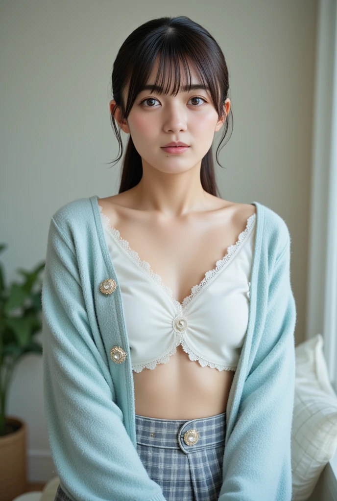 (((Top-down configuration:1.33)))、((No underwear:1.55))、One Girl、Beautiful and detailed eyes and face、barefoot、20 year old cute Japan woman, ((Extremely precise and accurate anatomy:1.0)), (photo Realistic:1.4), (hyper Realistic:1.4), (最高品質のRealisticな肌の質感:1.4), (Improvement of quality:1.4), (Enhances the beauty of skin texture:1.1), Clean and glowing skin, mesh, thin:1.2, (Realistic:1.3), Realisticなライティング, (Smoother lighting:1.05), (Improving the quality of cinema lighting:0.9), Backlight, A gentle light on your face, Ray Tracing, (Bright light:1.2), 32K, One Japanese woman, fine grain, Detailed face, (Film Grain:1.1),(Accentuates body lines:1.1), High resolution, Natural look, Kind eyes, Improves hair quality, Delicate light and shadow, Transparent muscles, Graceful pose, Beautiful Eyes, Sharp details, Soft light reflection, Beautiful contours, Delicate skin tone, Fine hair texture, Natural background, (((Open shirt、splash、Sandy Beach、Light of the sun、clear blue sea、The waves crash quietly、Blue sky and white clouds、green mountain々、Beautiful Nature、The joys of youth)))、