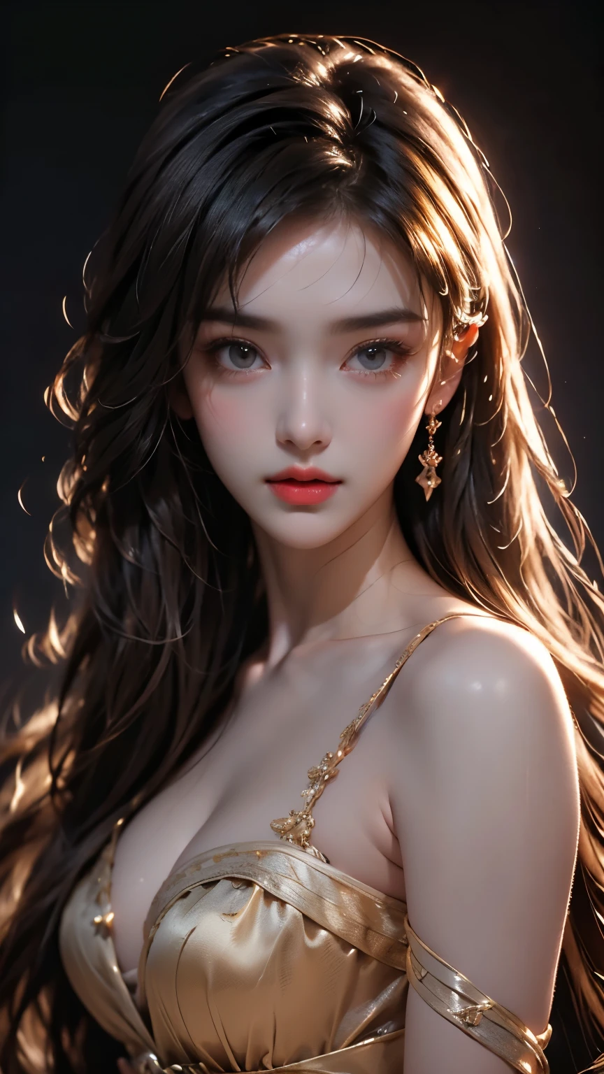 random pose, mix 4, (8K, Raw photo, highest quality, masterpiece: 1.45), (realistic, photorealistic: 1.37), one girl, cute, cityscape, night, rain, Wet, professional lighting, photon mapping, radio city, Physically based rendering, gradient black hair, gray hair, short curly hair, good looking, girl, Deep V-neckline slip dress, highest qualityの写真, High resolution, 1080p, (cute face), (Detailed facial description), (Detailed explanation of hand masterpiece), (Detailed CG), extreme light and shadow, messy hair, master work, Rich details, (detailed facial features), (highest qualityの写真), (masterpiece), (fine eyes), look in front of you, thin clavicle, ((big breasts, huge areola)),(((areola_slip))),((puffy areolae)),((side boob)),(underboob),(((collar))),earrings,