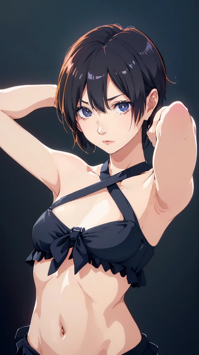 Kaga (Kantai Collection), {{Kaga kai ni (Kantai Collection)}}, Side Ponytail, Brown eyes, Long black hair,  years,wear, Simple Background, White Background, ,1 Girl, alone,,from before, Look forward, Looking at the audience, straight,,{{{Game CG}}},2023,,so beautiful, Highest quality, Great quality, ,curated, shape, Very detailed,Browsing Caution,Black bra,Side tie panties,tsurime,Dorsal position , (Small breasts),(vapor:1),(Blushing your nose:1.2),Browsing Caution,whole body,Small bra,Crawling posture,Top-down Bottom-up