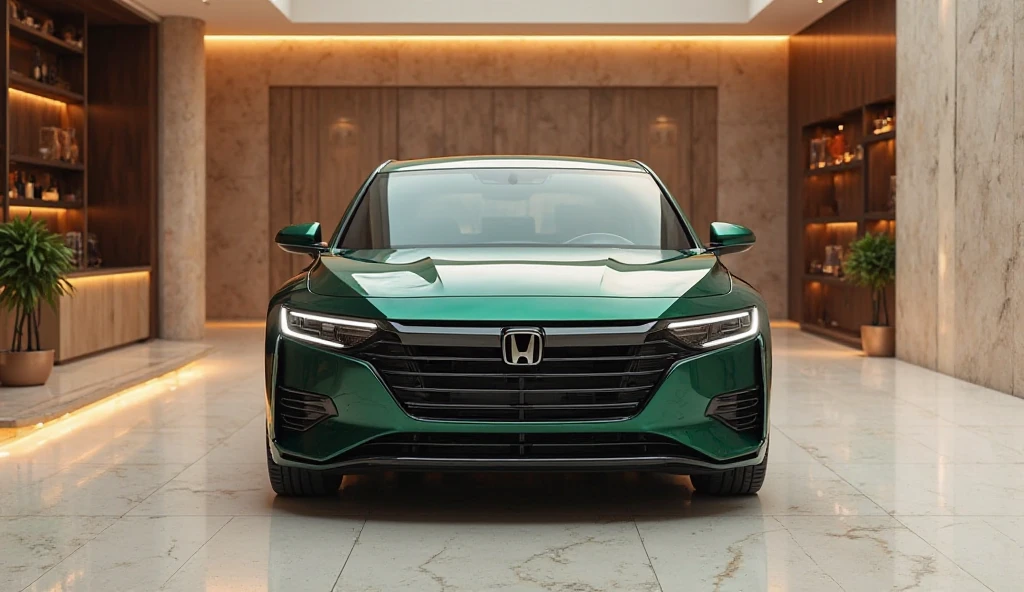A front-facint view of a modern modified 2025 Honda Accord green color ...