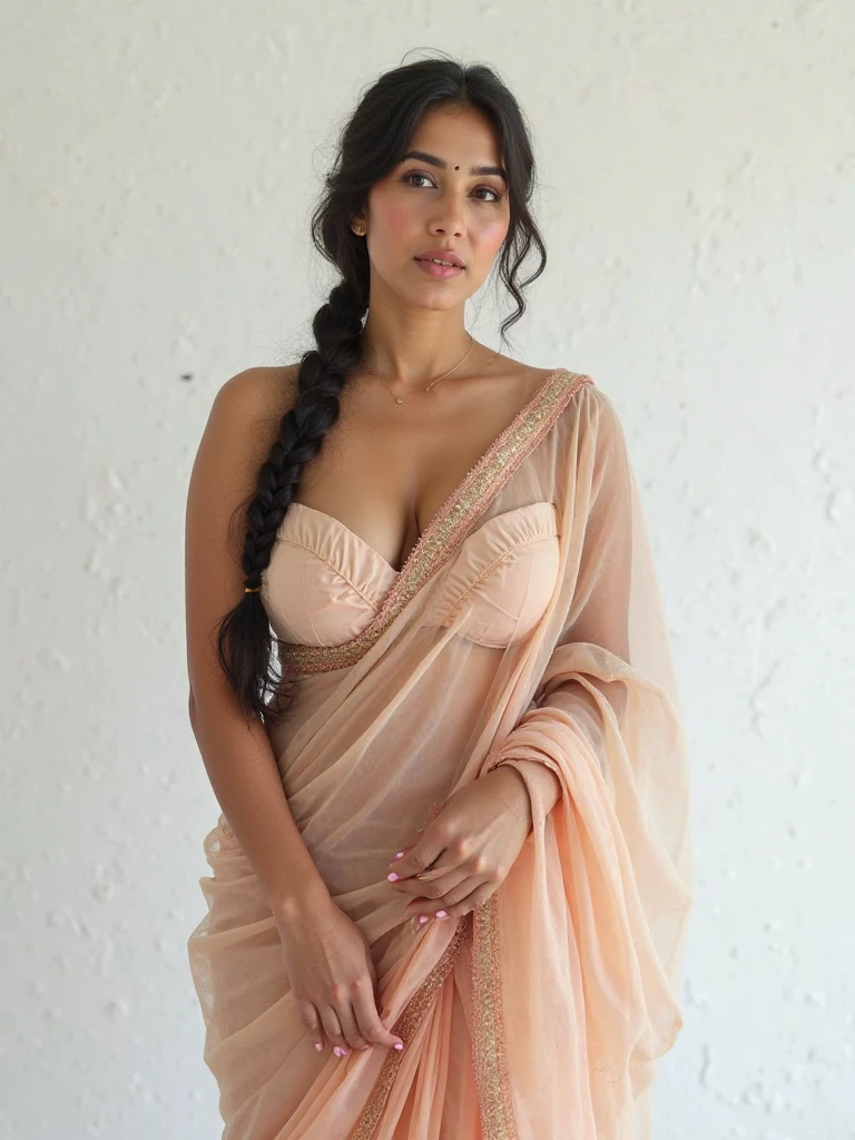 realistic full body beautiful Indian woman in a bed of flowers in saree, violet pink saree with white flowers on it, indian girl f with long flowing hair, hazel eyes, c-cup breasts,h, perfect composition, hyperrealistic, super detailed, 8k, high quality, trending art, trending on artstation, sharp focus, , intricate details, highly detailed, art by greg rutkowski ,NEON LIGHT, , sky green color hair,wearing Black Floral Print Swiss Dot Maxi Dress ,light color background, safe for work
