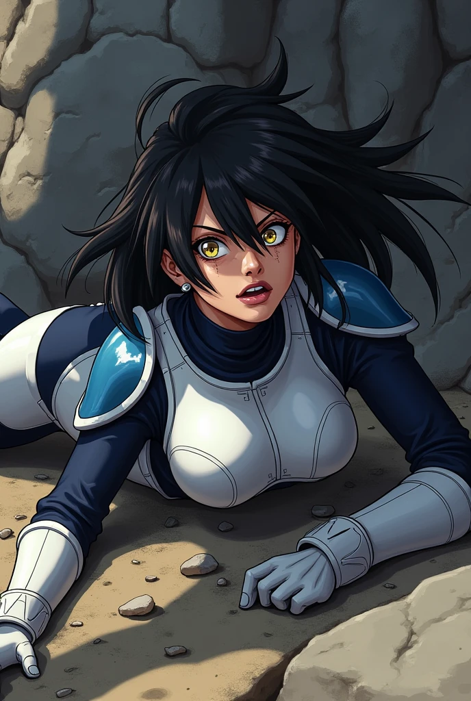 masterpiece, Highest quality,  Unreal Engine,  Super Resolution,  Very detailed, 

Beautiful woman, May, alone, blunt bangs, bangs, Long black hair, Vivid expression, Healthy Body, Beautifully detailed sweat glands, Smooth skin texture, Carefully drawn, Military rubber suit,   

(humidity:1.2), Beautiful Eyes, (Attractive face:1.2), (Beautiful Skin), (Big Breasts), Puffy nipples, (Sticky with sweat), In a dynamic pose,

In the world of Dragon Ball, Outdoor, In a desert oasis