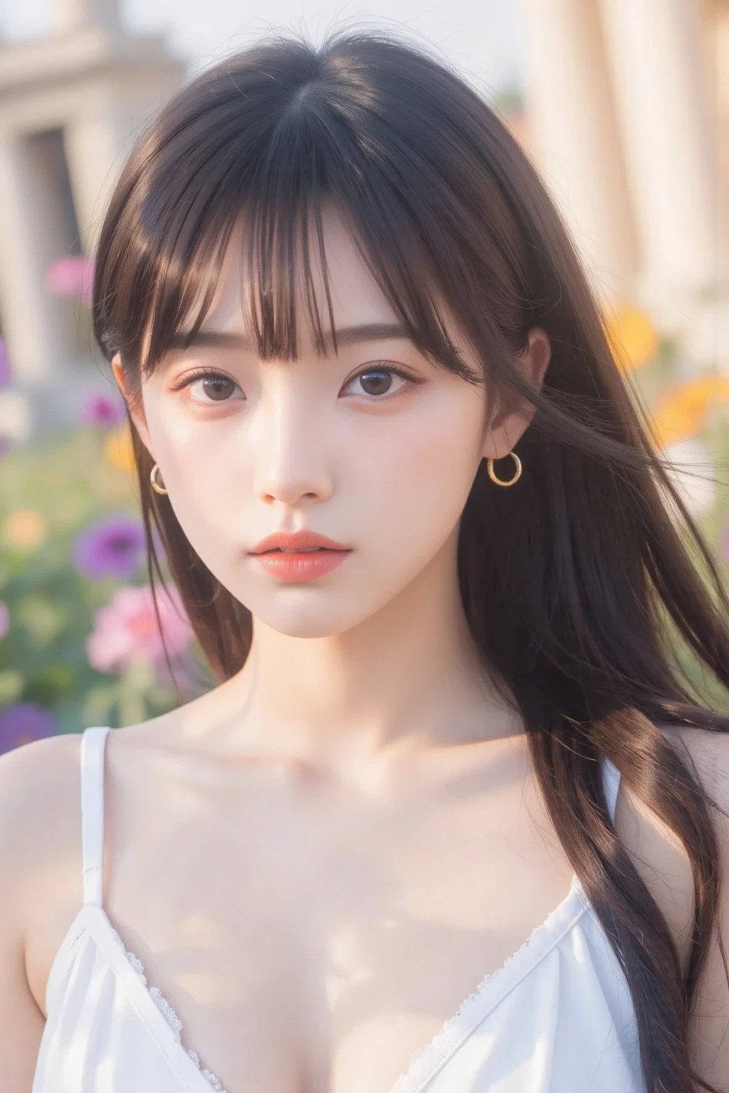 Girl with Camera、mix4、(8k、RAW Photography、top-quality、masterpiece:1.2)、(realisitic、Photorealsitic:1.37)、1girl in、cute little、A city scape、natta、Sateen、wetty、profetional lighting、photon maping、Radio City、physically-based renderingt、Gradient brunette hair、short curly hair、a handsome、girly、White Ball Set、superior image quality、hight resolution、1080p、(Clear face)、(Detailed face description)、(Detailed hand description)、(masuter piece)、(Exquisite CG)、 extreme light and shadows、hair messy、masterpiece、abundant detail、(Exquisite facial features)、(Top image quality)、(masterpiece)、(Eye of Detail)、Looking forward to your eyes、Delicate collarbones、Casual wear