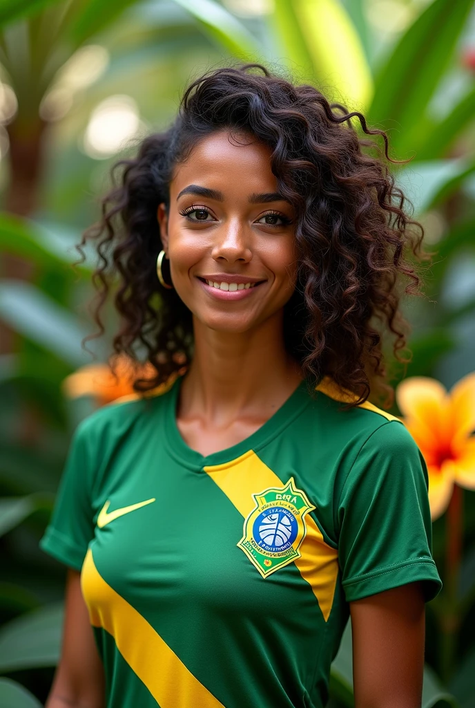 megan thee stallion wearing the brazilian national team shirt