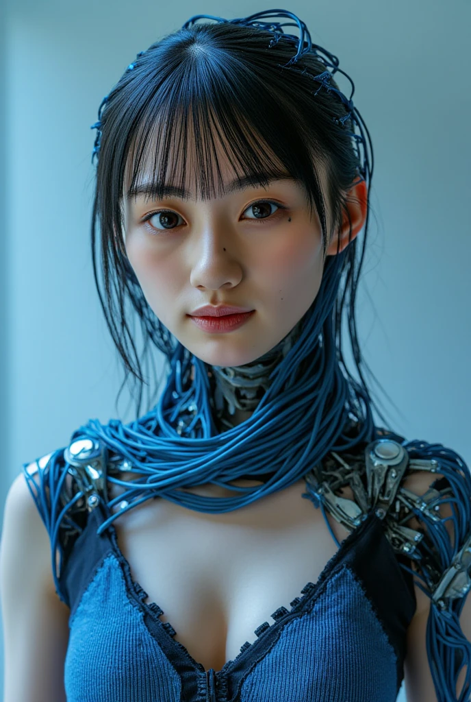 Biomechanical Cyborg Robot(See the mechanism of a woman's transparent body), Beautiful robots built in a lab (future), Ultra-realistic digital, wonderful, Surreal, Medium Body Shot, Dynamic pose