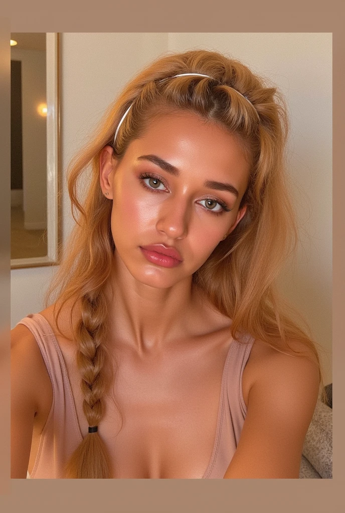 italiana hermosa from 17 years old, brown blonde ,rostro angelical y tierna , long hair hairstyle Semi updo with braid and thick waves blonde with light roots , in the bathroom with clothes ,(( foto realista de noche), ((pechos normales )),((rostro angelical)),((foto entera de cuerpo con ropa ),((blonde hair with roots )), ((ropa de noche), cabello rubio ,Ojos castanhos claros , cuerpo completo ,Realista, un sexy ,muy elegante, of celestial roots, rubia pelo, con ropa ,de noche,LUT de Instagram, from 17 years old.