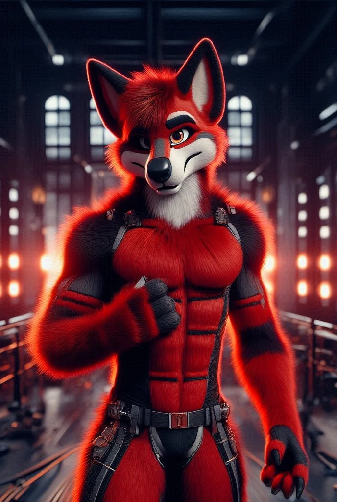 (masterpiece, best quality, realistic, detailed, detailed metal, hi res, photograph:1.2), (8k, uhd, ultra-detailed, depth of field,:1.1),
BREAK
male, detailed fluffy fur, solo, (foxy), foxy /(fnaf/), (robot), (animatronic:1.2), nude, (cute colorful panties, bulge:1.3), crotch tuft, two tone fur, one eye covered, eyepatch, fox, yellow eyes, pirate, cute fangs, femboy, nipples, navel, tail,
BREAK
bending over,, smirk:1.2,
good lighting, neon background, detailed background,
<lora:Furtastic_Detailer:1>, <lora:foxy-v1-locon:0.7>