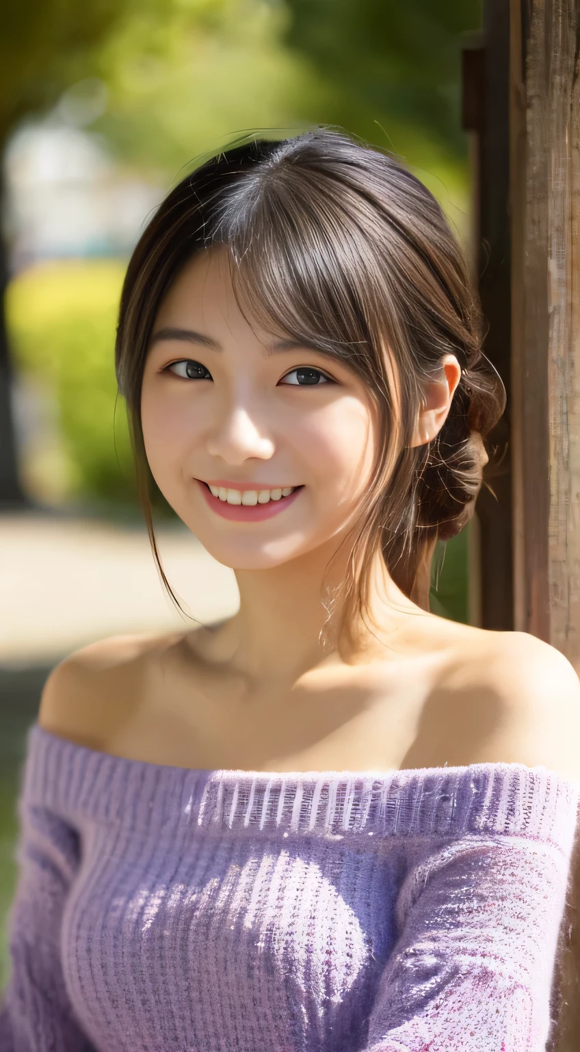 masterpiece,best quality,(Japanese girl),((Beautiful girl)),cleavage,(off shoulder:1.2),(perfect body beauty:1.2),(shy smile),