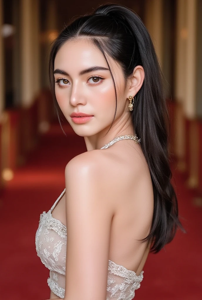 (masterpiece, best quality:1.2), artist, looking at the viewer, naked body, NSFW,, small and perky breasts: 1.3, pink nipples, jewelry, earrings, (masterpiece, best quality, super quality, 8k, absurd, highly detailed, (realistic : 1.4, ), flirty facial expressions, sexy girl, best quality, luxury apartment background, facial details, Beautiful and gorgeous necklace、(((Trendy hairstyles)))