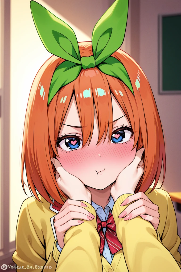 Anime background art, bottom of room, one bed, lying on a bed, beautiful anime scenes, 4K anime art wallpaper, 4k anime art wallpaper, Rosla global illumination, anime girl, 1 girl, LORA similar, best quality, detailed, alone, looking at the viewer, mouth closed, smile, short hair, definition in the eye, perfect face, perfect face, perfect hair, orange hair, hair accessory, green green bow in hair, blue eyes, costume, big tits, naked, completely naked, showing her vagina, perfect vagina, open legs, open vagina, perfect anus, see vagina, naked vagina, penis, penis inside vagina, penis in vagina, being penetrated, scene sex, she from the front, missionary pose.