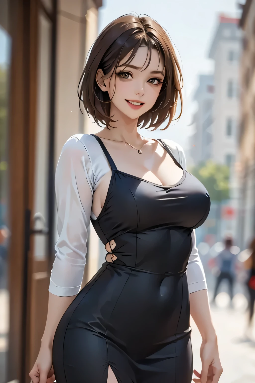 (masterpiece)), ((Highest quality)), (Very detailed), ((beautiful)), Elegance, (Lovely), ((Very detailed)), 4K, (8k), Highest quality, (beautiful),(((World Class Quality))), Very detailed, High resolution, (Beautiful face with detailed shading), whole body, Middle age, alone, ((Huge breasts)), (((Saggy breasts))), Gorgeous Wheel Costume, Silver open neckline dress, Sitting on the sofa at the resort hotel entrance