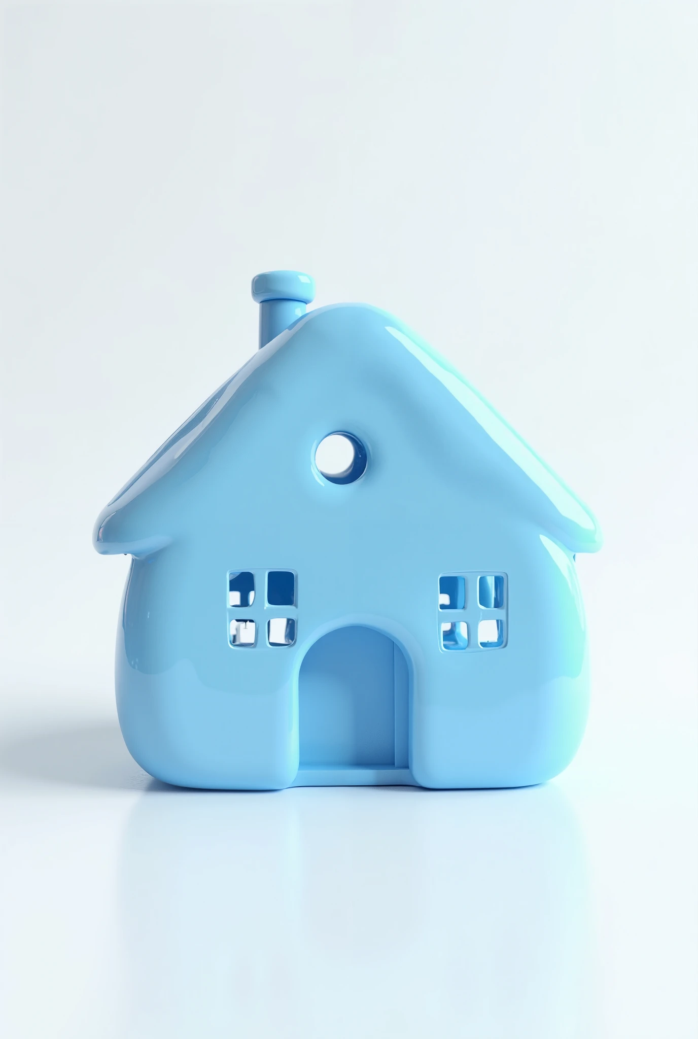 There is a small blue house with a window and a door - SeaArt AI