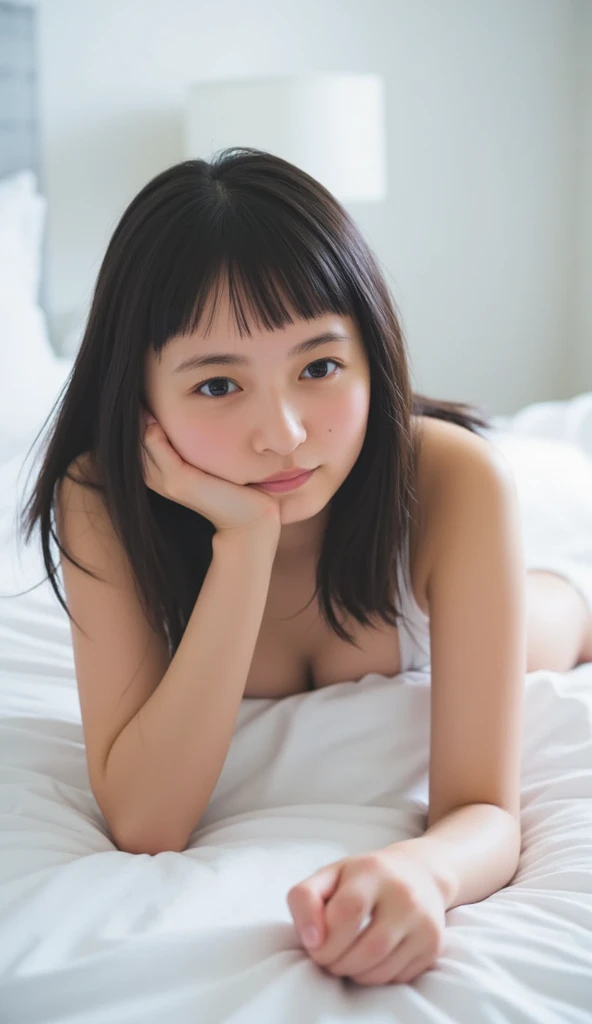 8k, Ultra-high-definition images, Perfect Anatomy, Japanese, woman, Beautiful Face, とてもBeautiful Face, 21 years old, round face, obesity, Full nudity, Beautiful Skin, young, Relaxed body, Looking at the camera, beautiful girl, Full body shot, 10  old