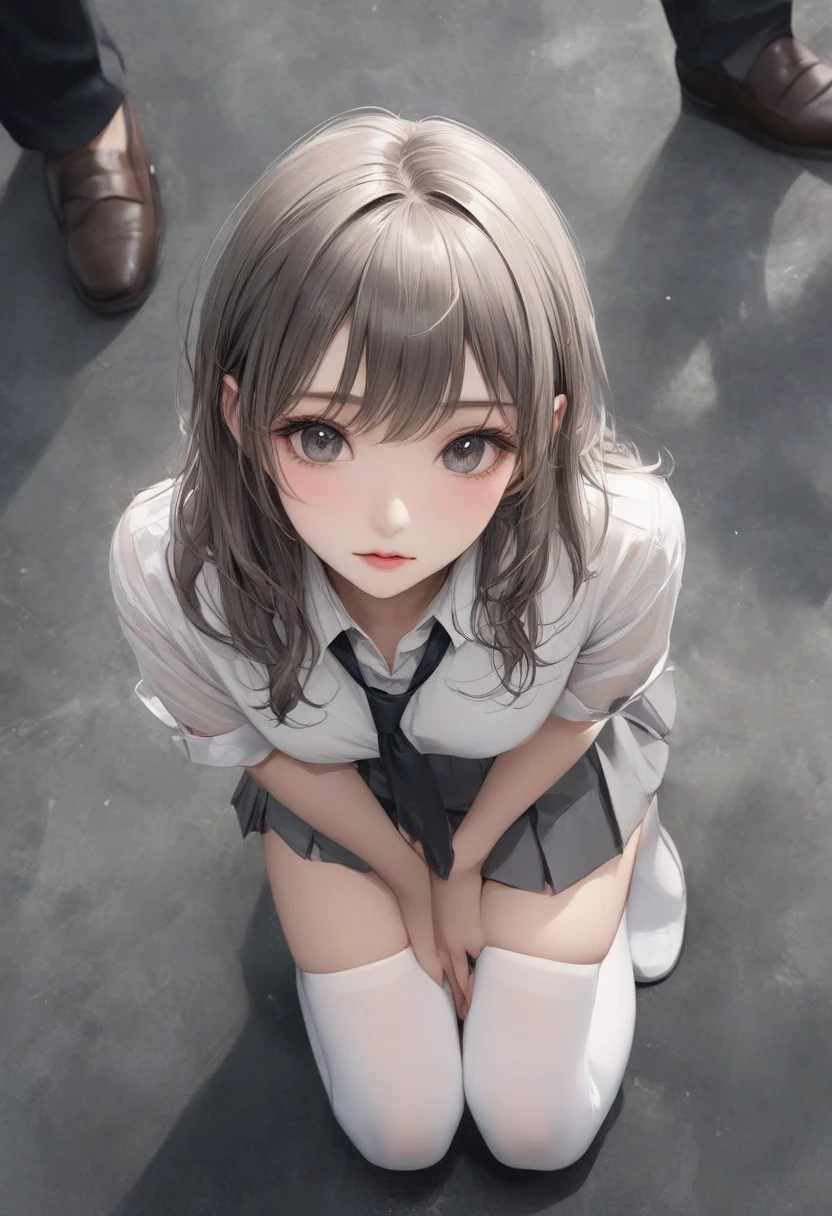 squatting,open legs,(random porn pose),(random cute uniform),(random hairstyle),(Thin type:1.5),(large breasts),(Highest image quality,(8K), Ultra-realistic, Best Quality, High quality, High Definition, high quality texture, high detailing, Beautiful detailed, fine detailed, extremely details CG, Detailed texture, realistic representation of face, masterpiece, presence)