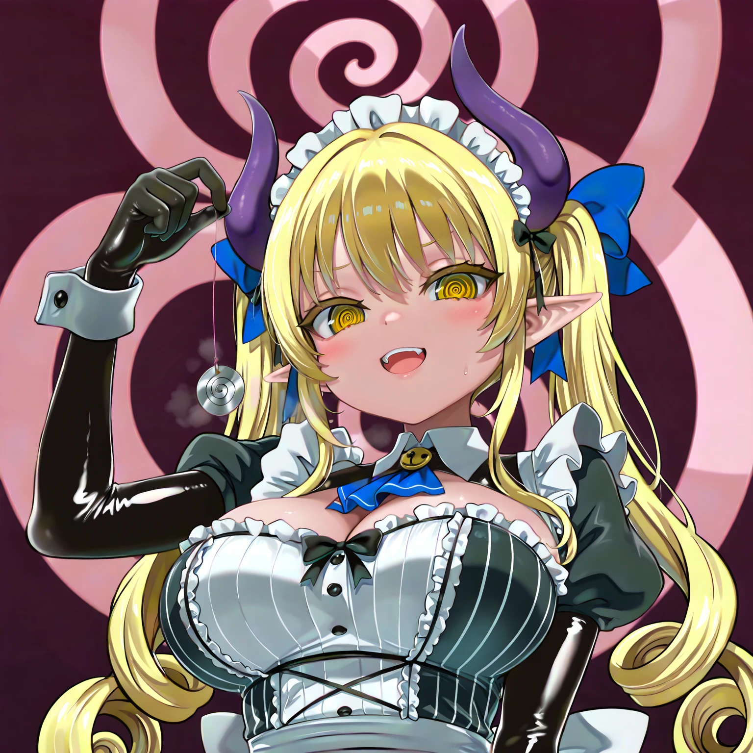 ZoMaid, blue skin, pointy ears, yellow eyes, body stitches, twintails, ash blond hair, upper body, solo, thighs,close up,
ZBattire,maid,bare shoulders, white thighhighs,apron ,skirt,puffy sleeves,frills, maid headdress, wrist cuffs, cleavage,detached collar,mary janes
(insanely detailed, beautiful detailed face, masterpiece, best quality)
<lora:Maid-10v2:0.7>