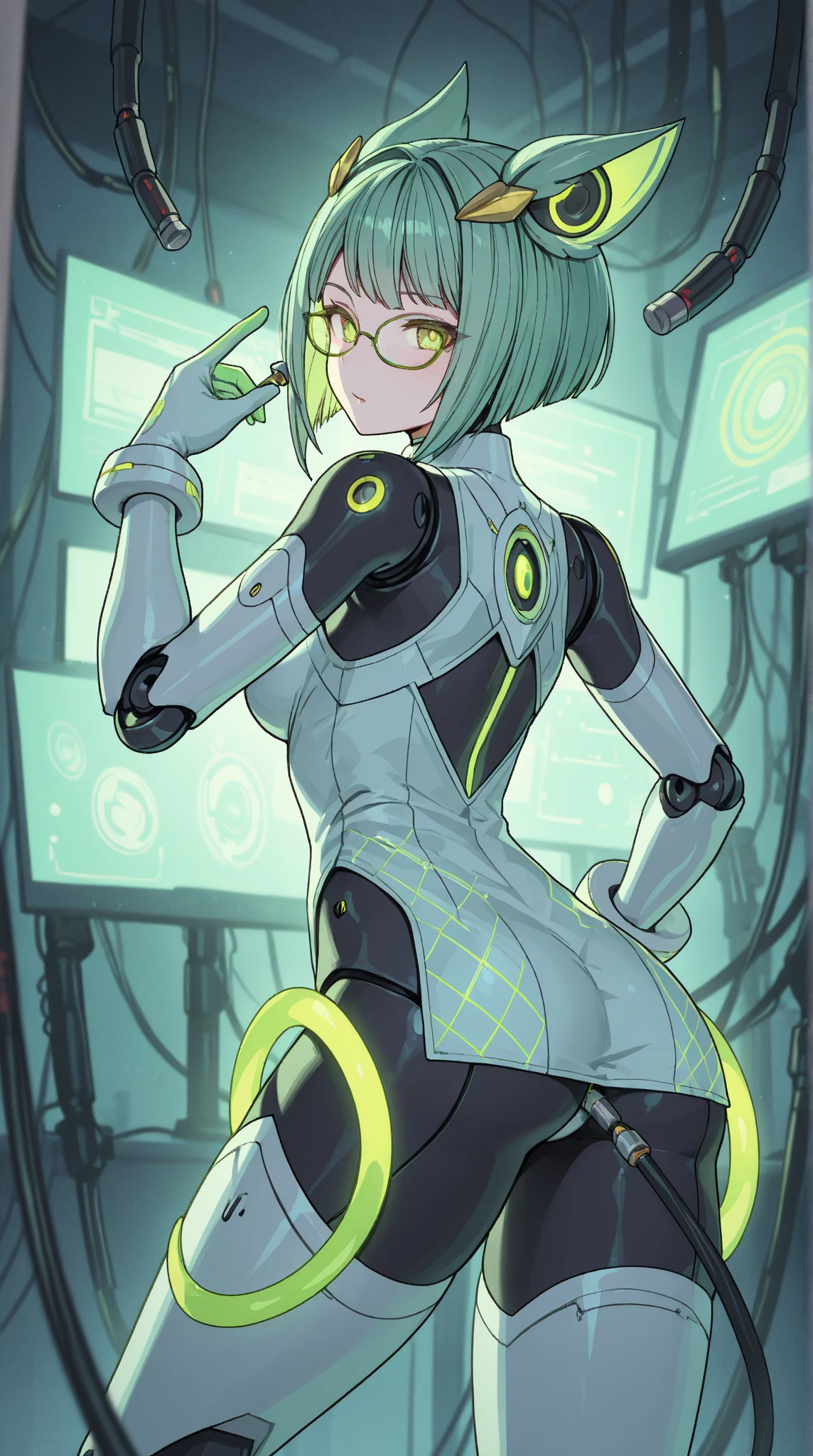 1 man, blond hair, short hair, ((twink body)), (((thick thighs))), green eyes, ((wearing a white scientist outfit)), clothes clinging to the body, (((huge butt)))