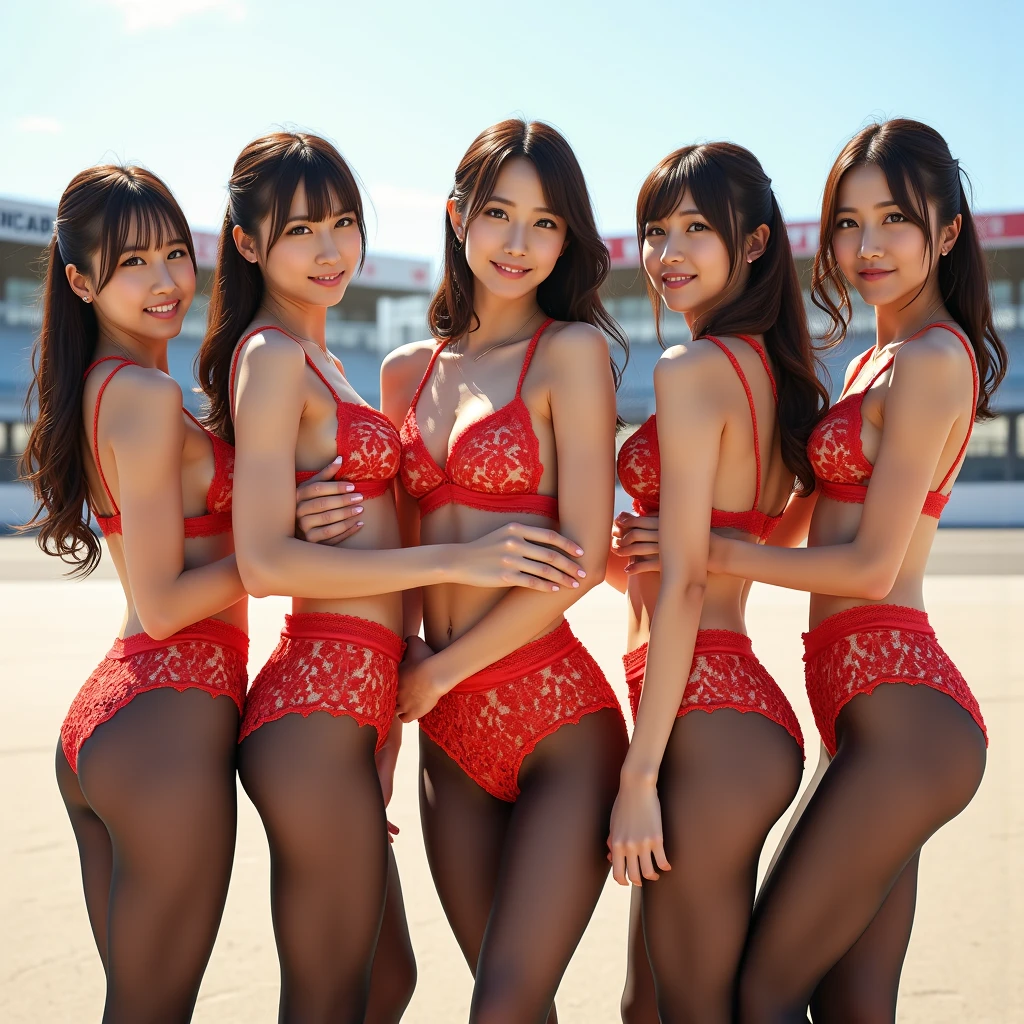 Crimson in WHITE, Masterpiece of ExtremelyDetailed (ProfessionalPhoto of 9Girls in Crimson SkinnyShorts:1.37) PUNIPUNI PICHIPICHI, {StandingBackwards FullBody|Stooped|Overflowing GiganticSideboob}, (((ShowAss)Back of Head)), {In the room|CrimsonCouch|FromBelow|From Directly Above}(SFW:1.8)(Acutance:0.8)VolumetricLighting BREAK (8K TopQuality) CrimsonBeltbra, (ClearlyVisible the shape of RoundlyButt), {HiddenHand|Corrected BabyLikeHand}, ((Keep Head and Body facing Backwards)), CrimsonLeather HighCollar Up hair with RedRose FlowerWreath WrappedBody Full of Flowers, Detailed Radiant PearlSkin with Transparency Detailed Clothes