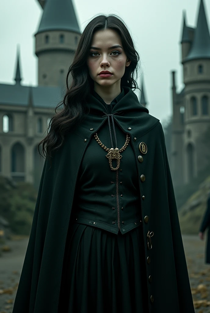 photo, zrpgstyle, medieval portrait fantasy evil wizard girl black hair with (raven:1.3) familiar glorious elaborate ornate leather dark robes and fine gloves standing in a detailed luxurious stone castle Game of Thrones Hogwarts bright morning light from window, (masterpiece:1.2) (illustration:1.1) (best quality:1.2) (detailed) (intricate) (8k) (HDR) (wallpaper) (cinematic lighting) (sharp focus)