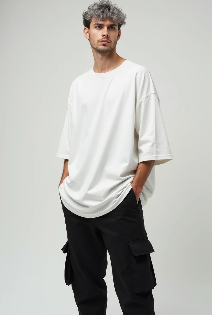 I want an oversized t-shirt but with the collar and sleeves of a polo t-shirt that doesn't have a pocket and is stone washed.