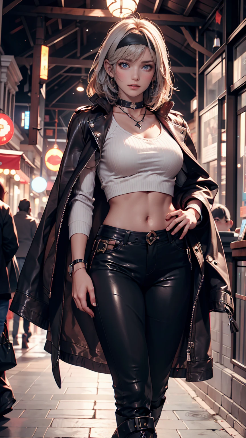 sparkling glossy blue big eyes, blue eyes, (great proportion:1.2), (medium sharp breast:1.2), 8k, realistic cartoon, young girl, masterpiece, standing, cowboy shot, arms at sides, slim figure, curvy girl, beatrice1, 8k, deep realistic shadows, detailed eyes, (full body shot:1.3), (high quality), high detailed background, masterpiece, high detailed face, high detailed finger, (dark blonde hair:1.4), slim waist and hips, long fit slender legs, accurate medium breast, (realistic style), tomboys, european girls, automn cityscape, gloomy girl, dressed in a long and tight dark coat, hold in hands bouquet of flowers