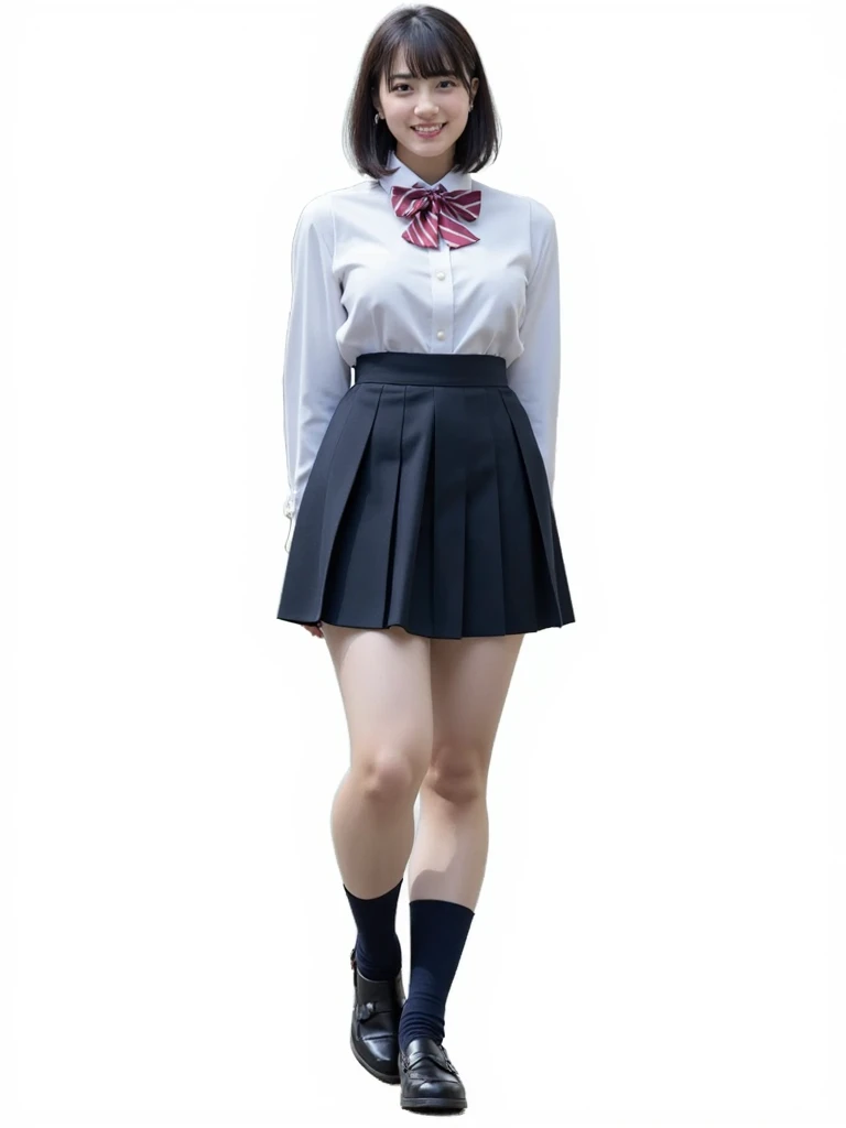 a young short girl, who had been made the class president due to her good grades, but wasn't sociable and couldn't bring the class together due to her timidity. and since she was too earnest, she couldn't abandon the duty that had been pushed onto her, and was always doing her best with a smile. short hair, wearing glasses, shirt slim legs, naked exposed undressed small flat breasts, black hair, lowcut sneakers, school skirt
