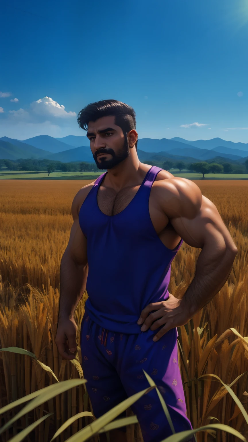 Change background sea side handsome boy bodybuilder