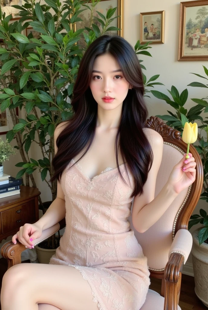 Beautiful woman with perfect body：1.4，Layered Hairstyle，Prominent cleavage，Highly detailed face and skin textures，Double eyelids，Skin Whitening，Long hair，Whitened long legs，coat