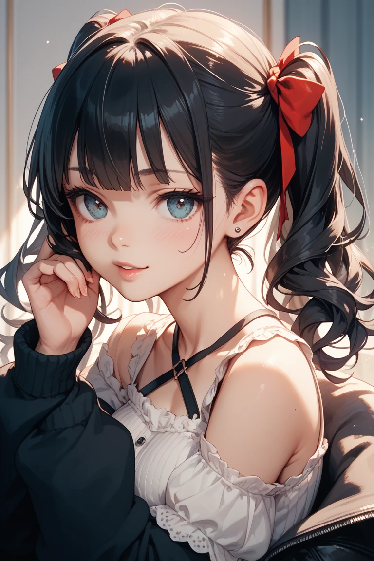((((highest quality)))), (((Ultra-precision CG 16K))), (((masterpiece))), (((Very detailed))), (((Extremely detailed))), (((Black outline:1.3, Written boundary depth:1.3 , Written soft outline))), Maximum clarity and sharpness,Multilayer Texture, Surface Shading, Cinematic lighting, Beautiful details sparkle ,Perfect Proportions, Limited to one woman, BREAK accurate, Anatomically correct, Highly detailed face and skin texture, drawn in detail, Highly detailed facial and skin texture, Detailed eyes, beautiful hair, Beautiful Japanese Idol face, Beautiful and beautiful eyes, Beautiful body, Beautiful breasts, Beautiful thighs, Beautiful legs, Beautiful fingers, (Beautiful views) , skinny body, ((Beautiful Skin)), ((Skin Texture)) BREAK breast enlarged, medium Breasts, rocket breasts, (((perky breasts))), (covered nipples), slender waist, ( narrow eyes, blush, determined expression, hot, sweaty , Heavy breathing,) , (streaked hair, hair intakes, colored inner hair, ) BREAK (((wearing oversized character printed sexy tank top, wearing outfit in casual way, wearing pleats mini-skirt, breasts is covered by outfit))) , wearing earrings, BREAK ( stick breast out),(((looking at viewer, super detailed background , ))), BREAK (((portrait, close up, cowboy shot, looking at viewer, \(face waiting for kiss\):1.3), bending over, on all four )), (natural make),