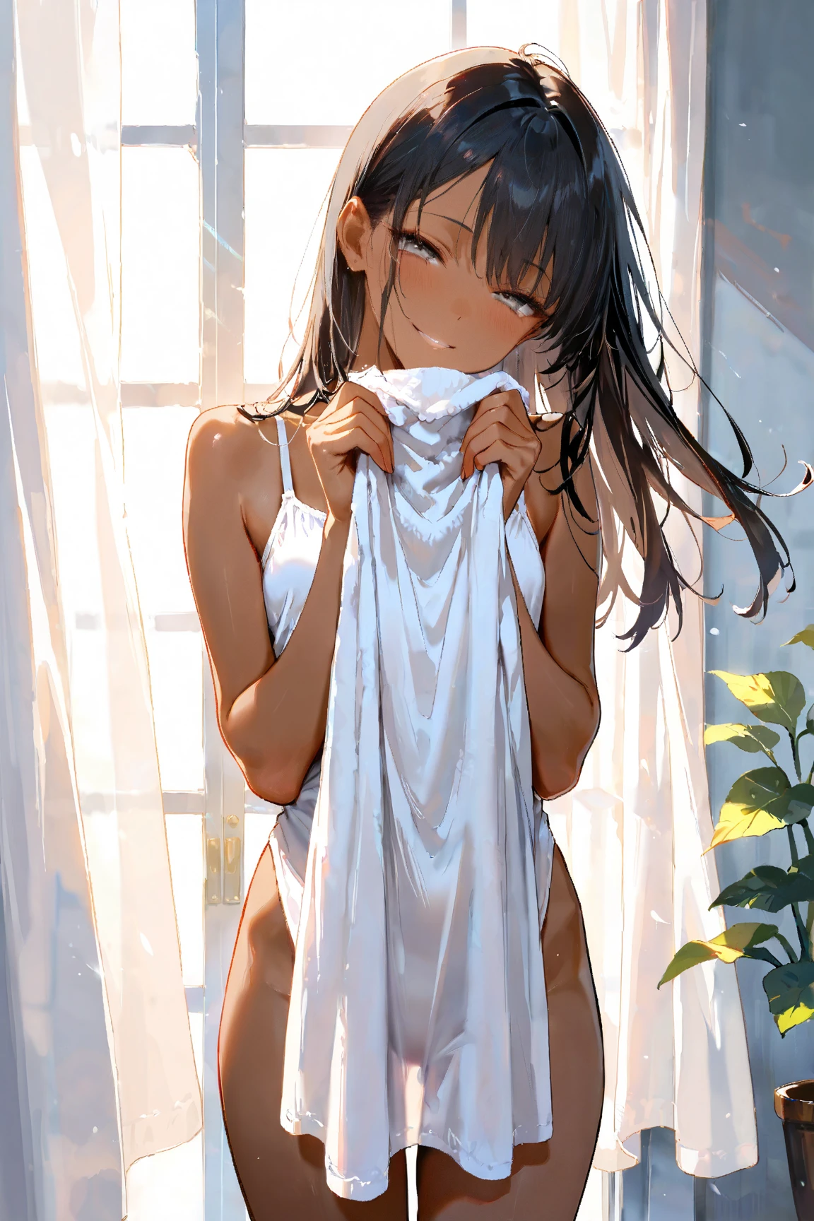 1 girl undressing