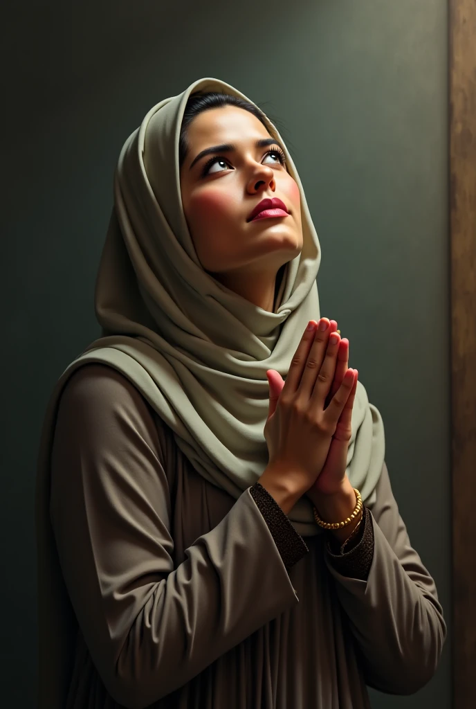 Huge breast Bimbo in Sluty hijab praying to Allah