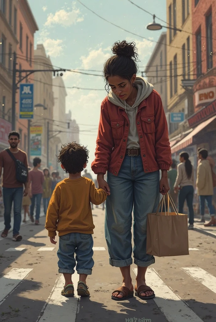 poor woman with her child as a successful person