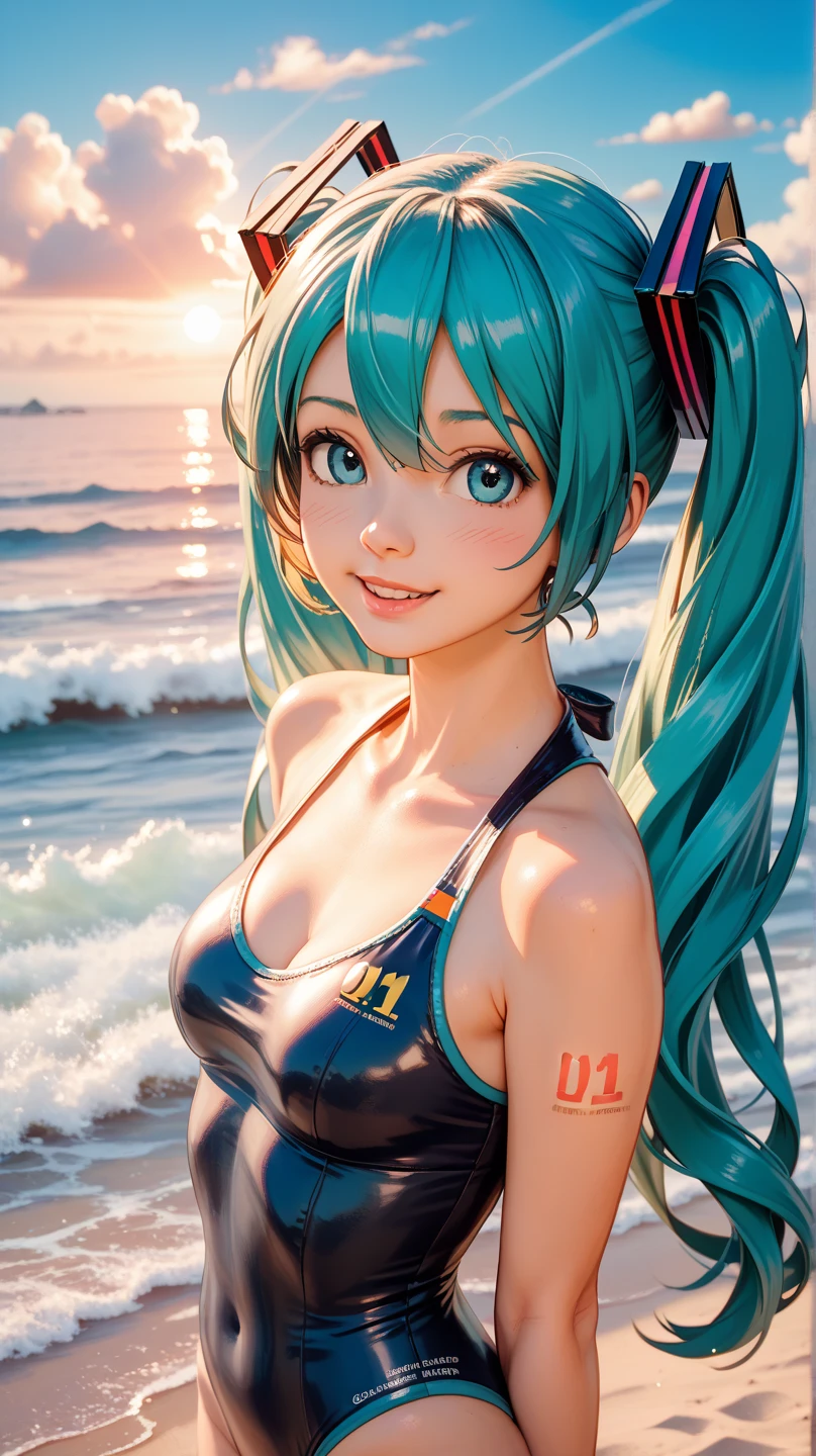 masterpiece, best quality, highest quality, photorealistic, perfect anatomy, perfect face, perfect eyes,
marondballz, blue hair, 1girl, solo, breasts, sky, cloud, cleavage, blue sky, blue eyes, medium breasts, (nude:1.3), day, smile, goggles, yellow swimsuit, upper body, long hair, goggles on head, eyewear on head, bangs, outdoors, sexy pose