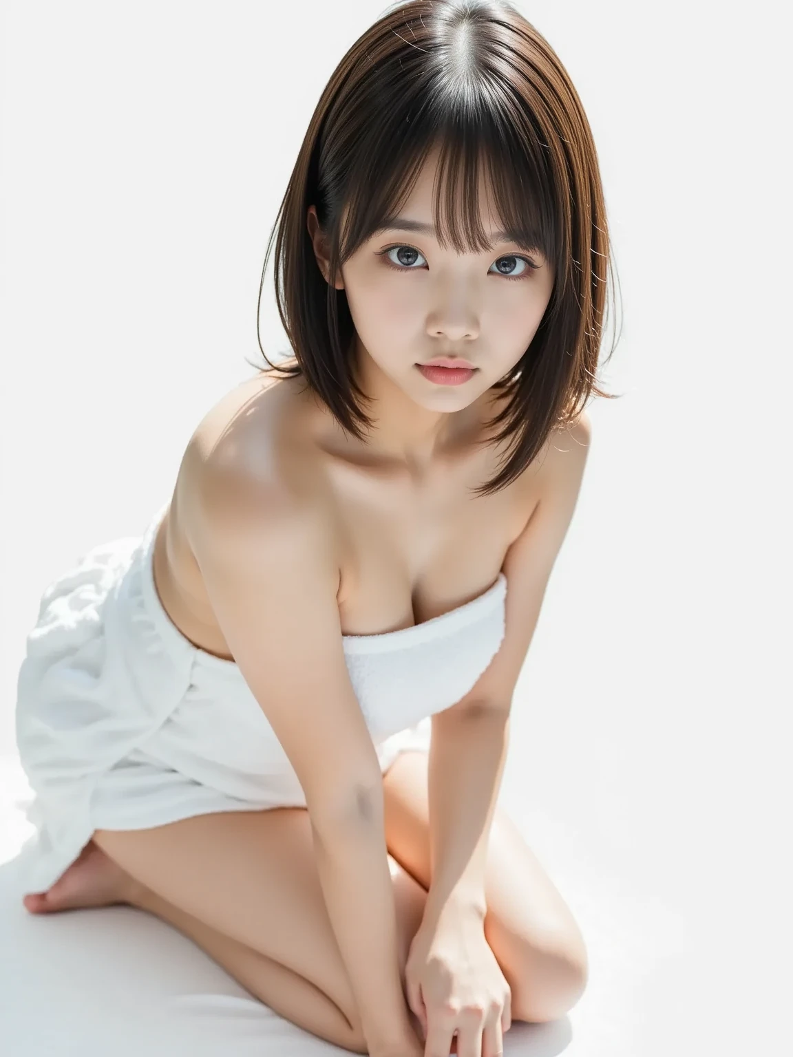 extremely quality photo, sharp focus, epic realism, realisitic, source_photo, proper alignment, rating_explicit,32k,(photo realistic:1.3),(many hands:1.2),full body, looking at viewer, BREAK 1 female, many hands, many hands caress a woman's body, Woman being fondled by many hands, dark background, (((groped and grabbed by many disembodied hands))), orgasmic expression, full body,(((arm grab, caressing face, massaging, groping, grabbing, breast grab, touching))),  (oily wet skin;1.3), 20 years old, cute Japanese, (Flat chest:1.3),  (white transparent camisole:1.1), no bra, no panties, (crouching), (spread legs),  (skinny body), black hair, beautiful white skin, small mouth, realistic skin texture, sexy, nsfw, 