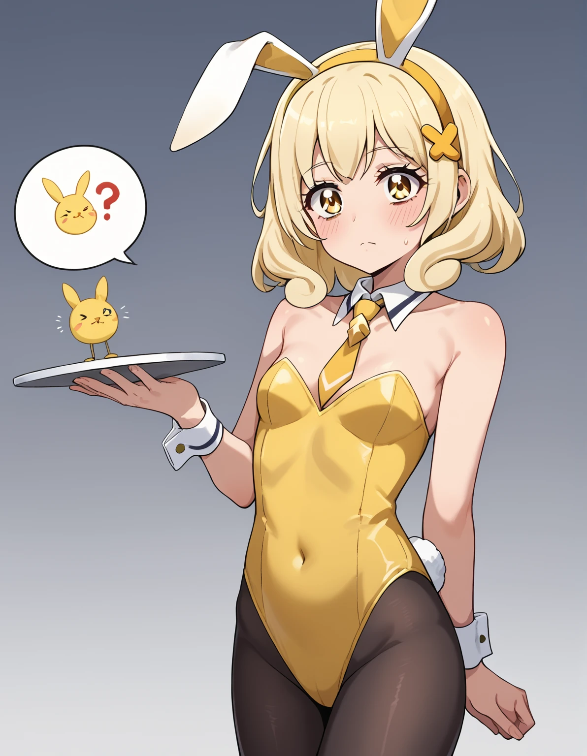 (Tabletop, Highest quality:1.2), Cowboy Shot, alone, One woman, 30-year-old woman、Mireille, Circlet、(blush:1.1), Embarrassing, View your viewers, ((Bunny girl))、((leotard))、((pantyhose))