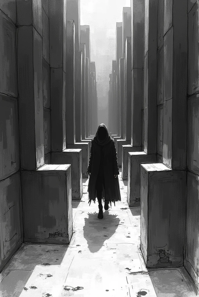 Dark and eerie chains lock the advancing woman