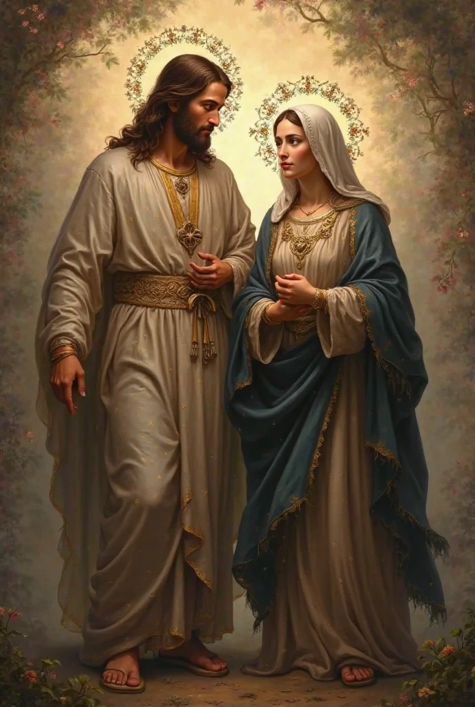 Jesus Christ and a lady at his side