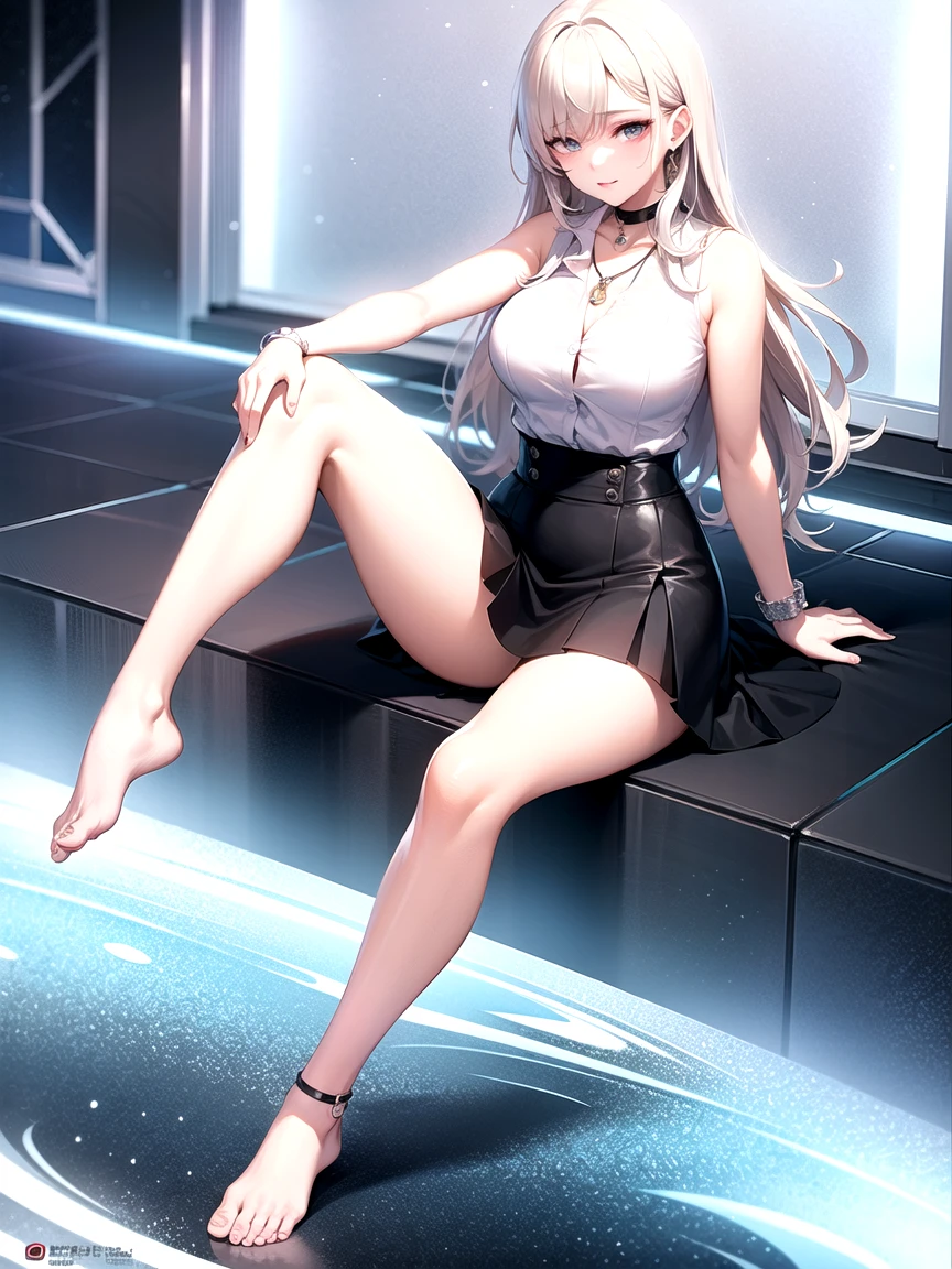 blacksilk,long leges,Raised sexy,Melon seed face,long whitr hair,