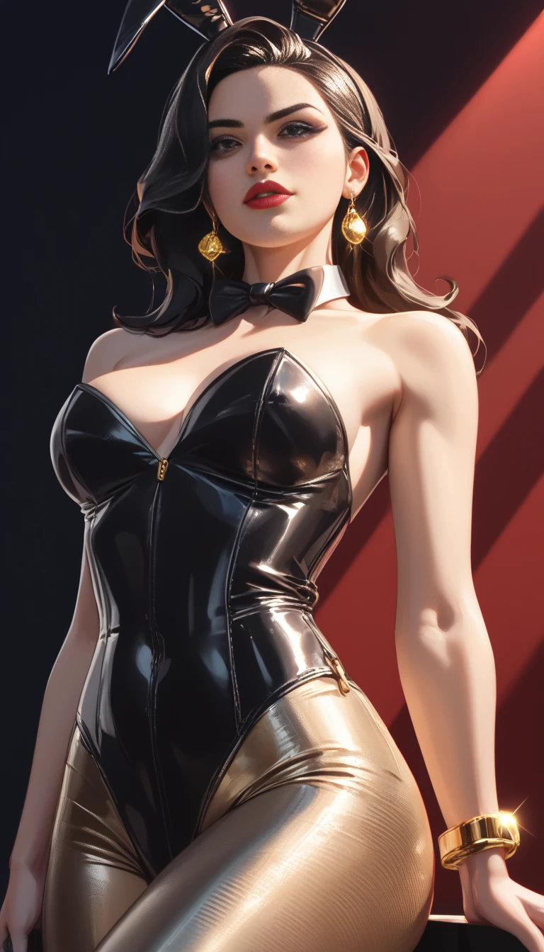 san francisco world expo, art deco with beautiful girl from the 1940's sexy outfit, Best quality, realistic, award-winning illustration in color, (complicated detail: 1.2), (fine detail)