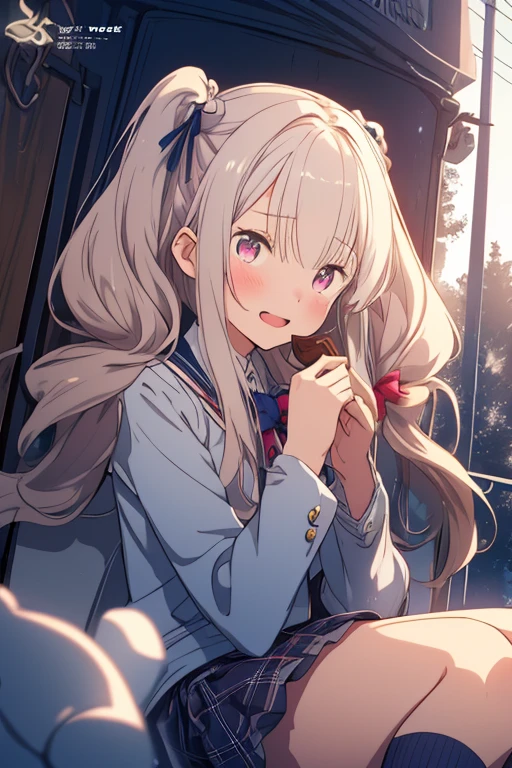 (((걸작、maximum quality、High resolution1.4)))、black-thigh-highs、Big big tits、(medium shot)、White background、Sit on a chair and spread your legs、Grown-up、laugh、Arms behind your head、Landscape、Long blonde wave、Dressed in a pink sailor suit、red collar、Red Ribbon、(((Delicate face 1.4)))、Beautiful anime 、no_pants、panties、pink_panties、