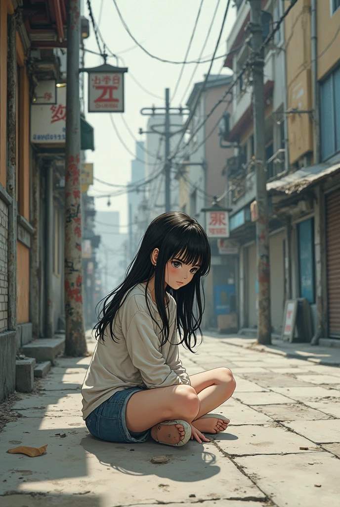 masterpiece, best quality, highest quality, cinematic lighting, (volumetric lighting), extremely detailed CG unity 8k wallpaper, focused, 8k wallpaper, 4k wallpaper, extremely detailed, ultra realistic, photorealistic, sharp focus, absurdres, (HDR:1.2), (high contrast), photograph, detailed and intricate, instagram,

(sad young girl), ((catgirl)), cat ears, city street, hobo, (dirty), torn clothes, ripped clothes, cardboard boxes, dirty alley, closeup, (sitting), depressed, dirty hair, dirty face, tanned, Brazilian favela, (young), (small breasts), cleavage,

by wlop,  by artgerm, by Greg Rutkowski,