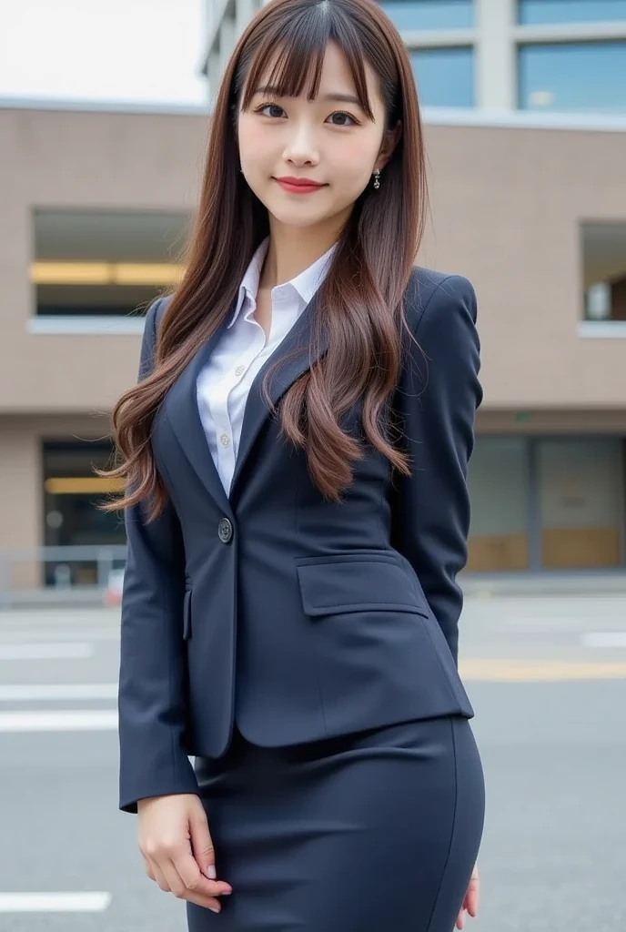masterpiece, Bokeh, (Beautiful Face), (Detailed face), (Perfect hands), (Japanese Idols:1.6), (business suit:1.3), (Ultra-realistic pantyhose:1.3), (Sit at the top of the tower:1.3),( Balcony of a high-rise apartment building:1.3), (Blushed:1.3), High heels, (From below:1.5), Beautiful mature woman、