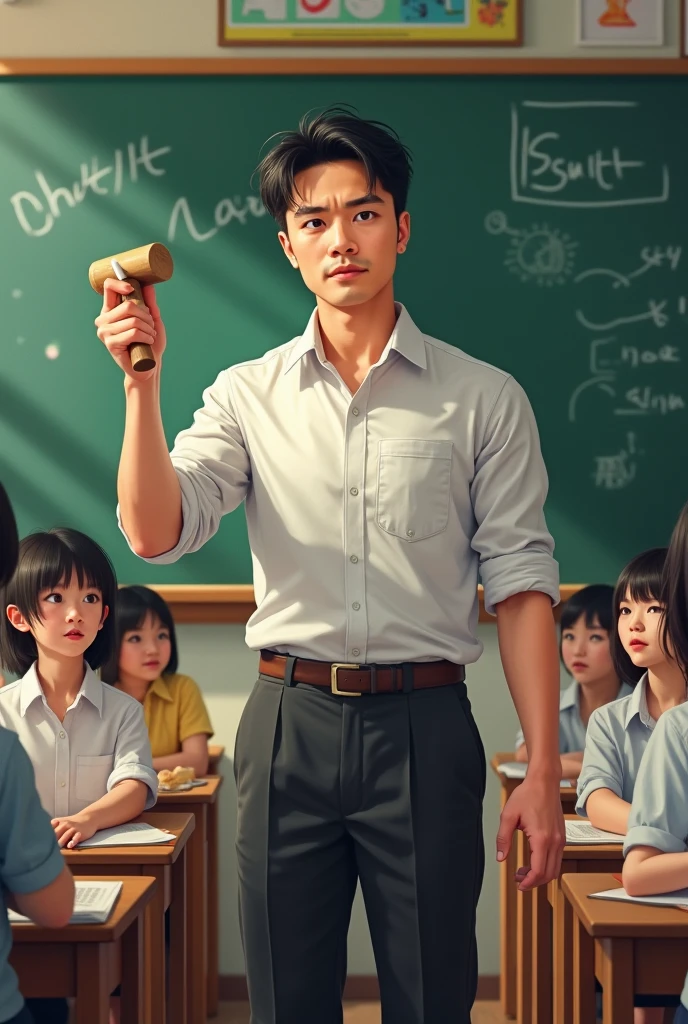Student being reprimanded by a teacher in front of class