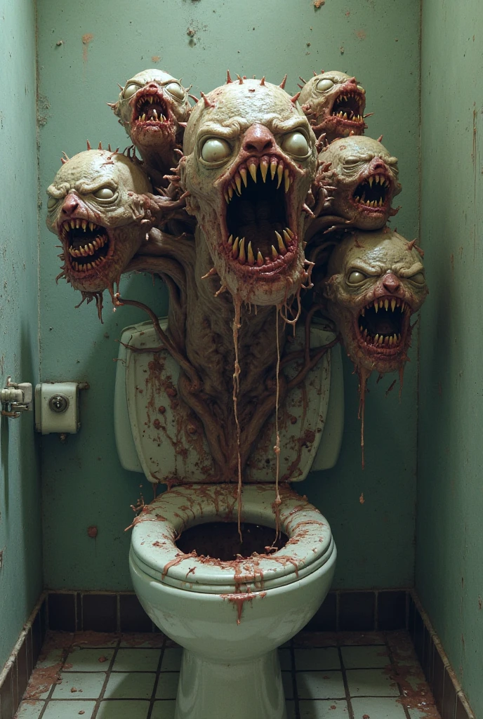 Horror themed toilet with a hand sticking out, gaming toilet, RGB gamer toilet, gaming chair as toilet, toilet paper, photorealistic dark concept art, disgusting bloody monster crawling!!!, unforgettable!, surreal Nightmare Scene, Surreal", Surreal -, Crawl!!, Creepy, Realistic Fantasy Rendering, Realistic Theater 4D Rendering, Surreal Concept Art, Surreal 3D Rendering. Weird, Disturbing, Dark, Spooky , suspenseful, grim, highly detailed, lots of blood, referencing classic horror movie The Thing, 80s horror movie stills