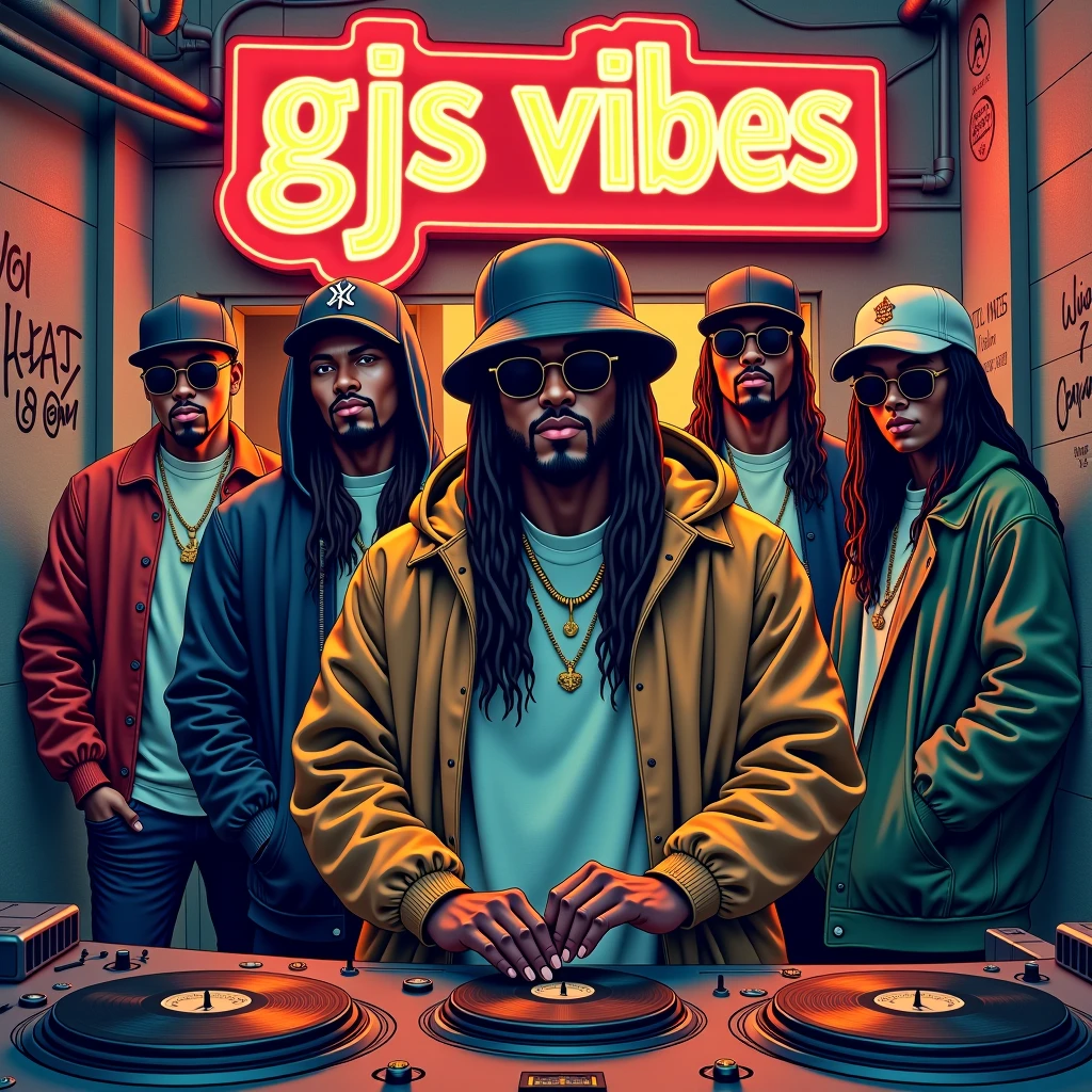 Perfect centralization, alegria, com leis de fibonacci, microfone no meio, dois personagens , uma mulher, tattoado de gorro, A man in a cap and sweatshirt, batalha de rap, hip hop, graffiti, um contra o outro