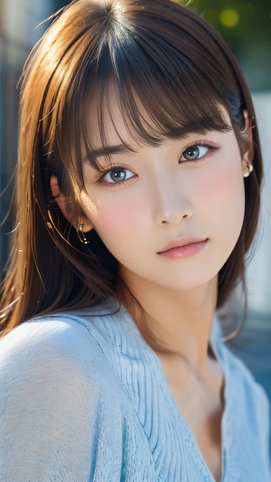 (Representative works:1.3)、(8k、realistic、RAW photo、best image quality:1.4)、Xiaoyan、beautiful face、(realistic Face)、 without makeup、Natural Makeup、light makeup、 (dark brown hair)、 beautiful hairstyle、realistic eyes、beautiful detail、 (realisticな肌)、beautiful skin on hands、 (Casual Fashion)、 Confused、 charm、超high definition、super real、 high definition、 golden ratio