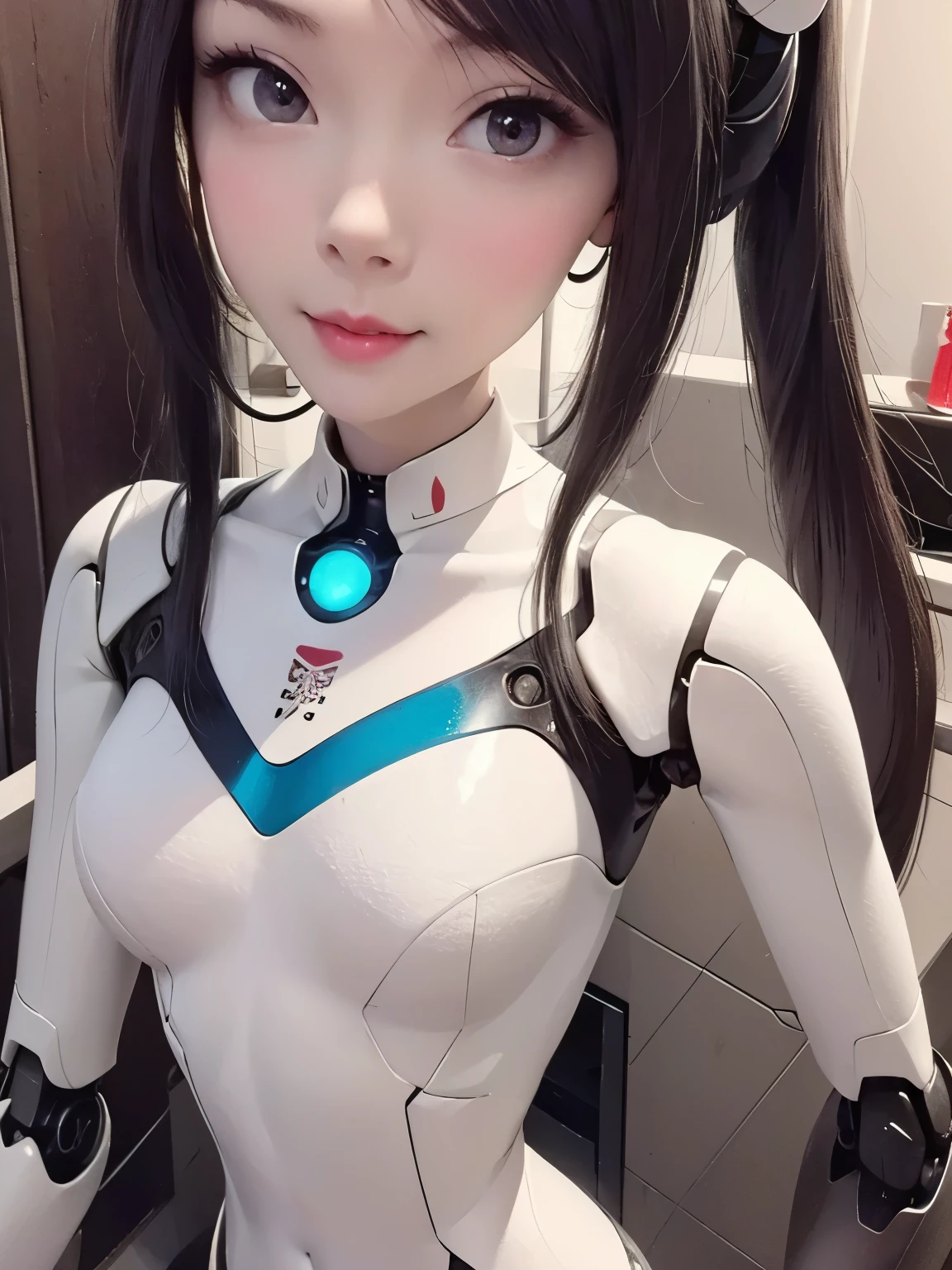 One was wearing a white tights、close-up of a woman wearing a cat head, Perfect Android Girl , beautiful Female Android !, biblical Female Android , broken beautiful Female Android !, humanoid robot body , Anime Characters; Full body art, Porcelain Robot, beautiful Female Android , style like Ghost in the Shell, Female Android , beautiful white female cyberpunk, Network Service