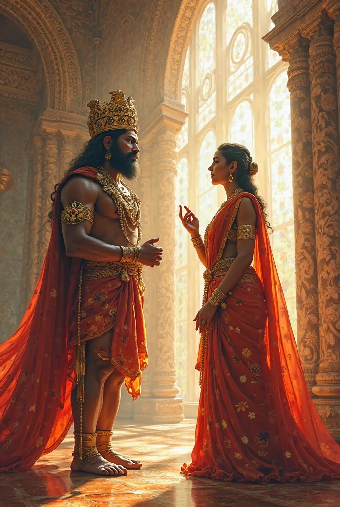 There is a Betal (ghost). Who sits on the back of King Vikramaditya. A Rajput king is talking to a ghost in his palace , The king is thinking, the king is imagining